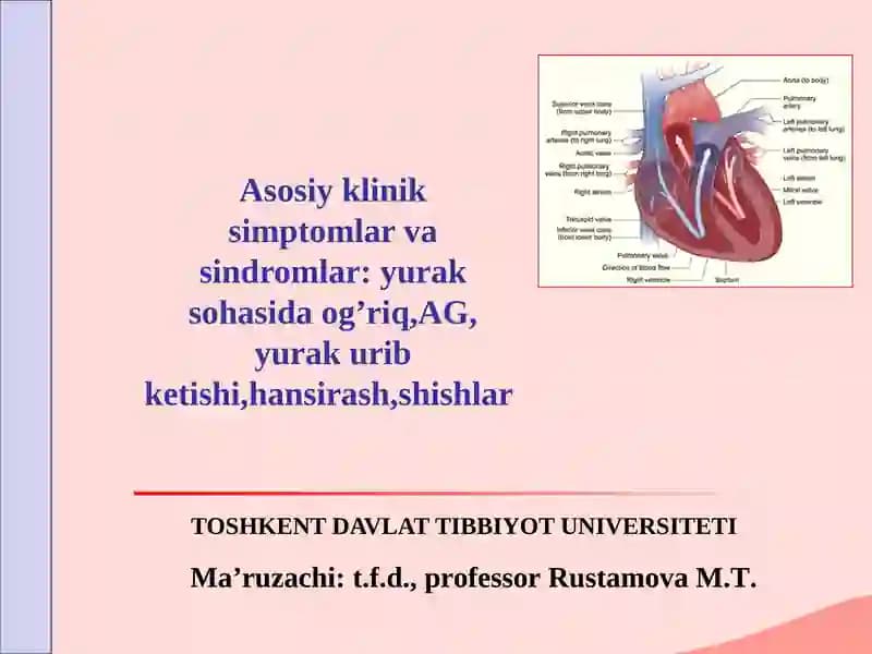 Asosiy klinik simptomlar va sindromlar