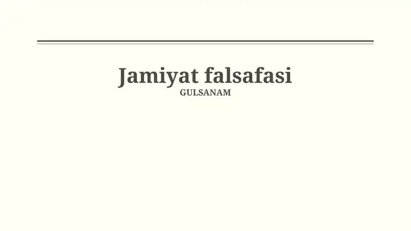 Jamiyat falsafasi
