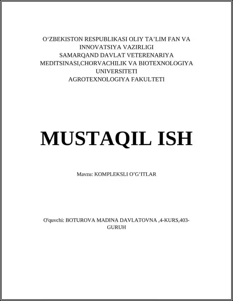 Kompleksli O'g'itlar