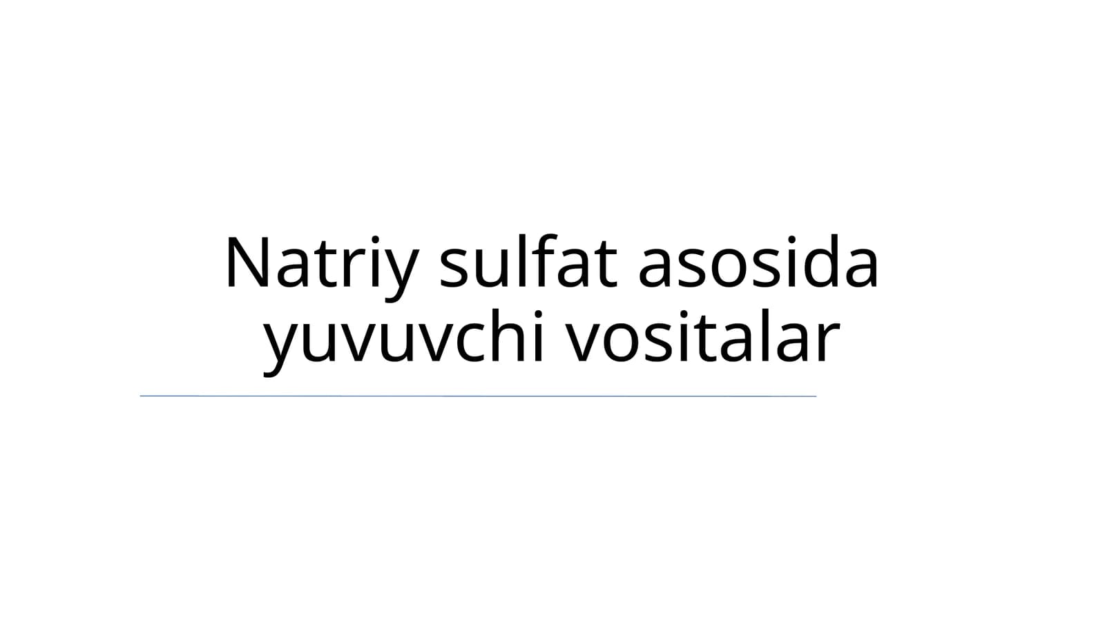 Natriy sulfat asosida yuvuvchi vositalar