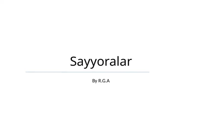 Sayyoralar