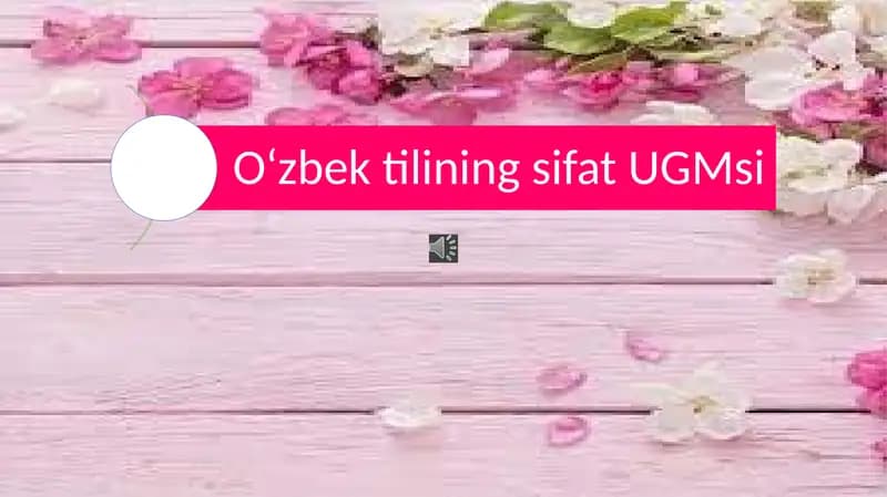 Sifat  so'z turkumi