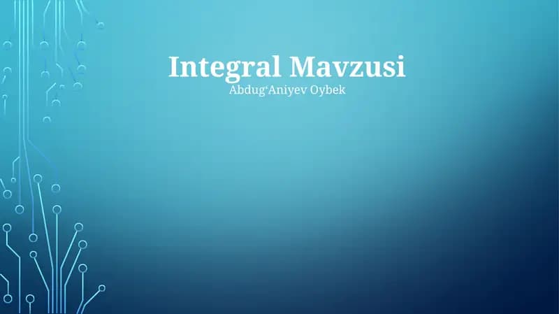 Integral Mavzusi