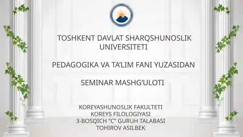 SEMINAR MASHG‘ULOTI