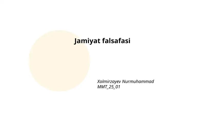 Jamiyat falsafasi