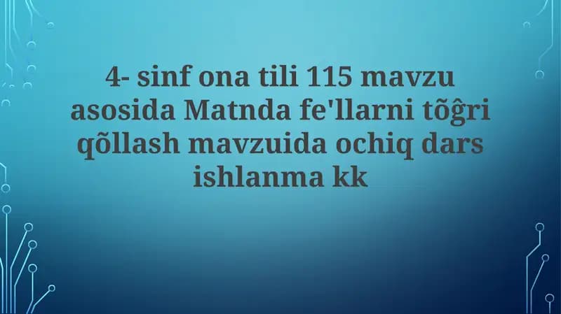 4-sinf ona tili dars rejasi