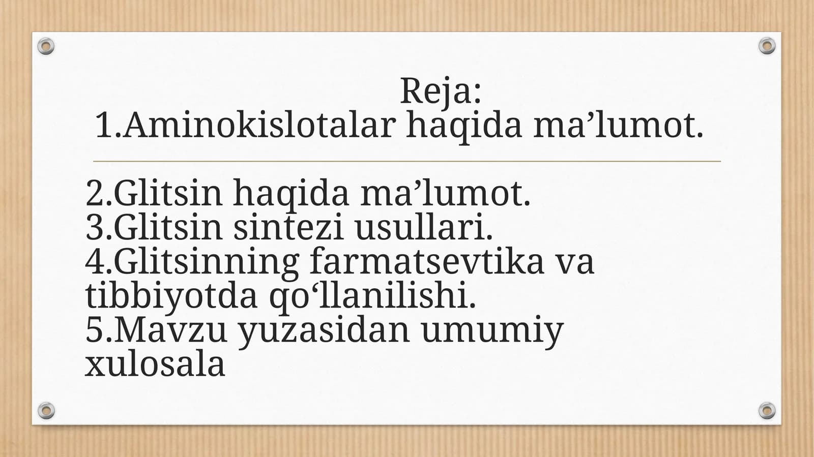 Aminokislotalar va glitsin