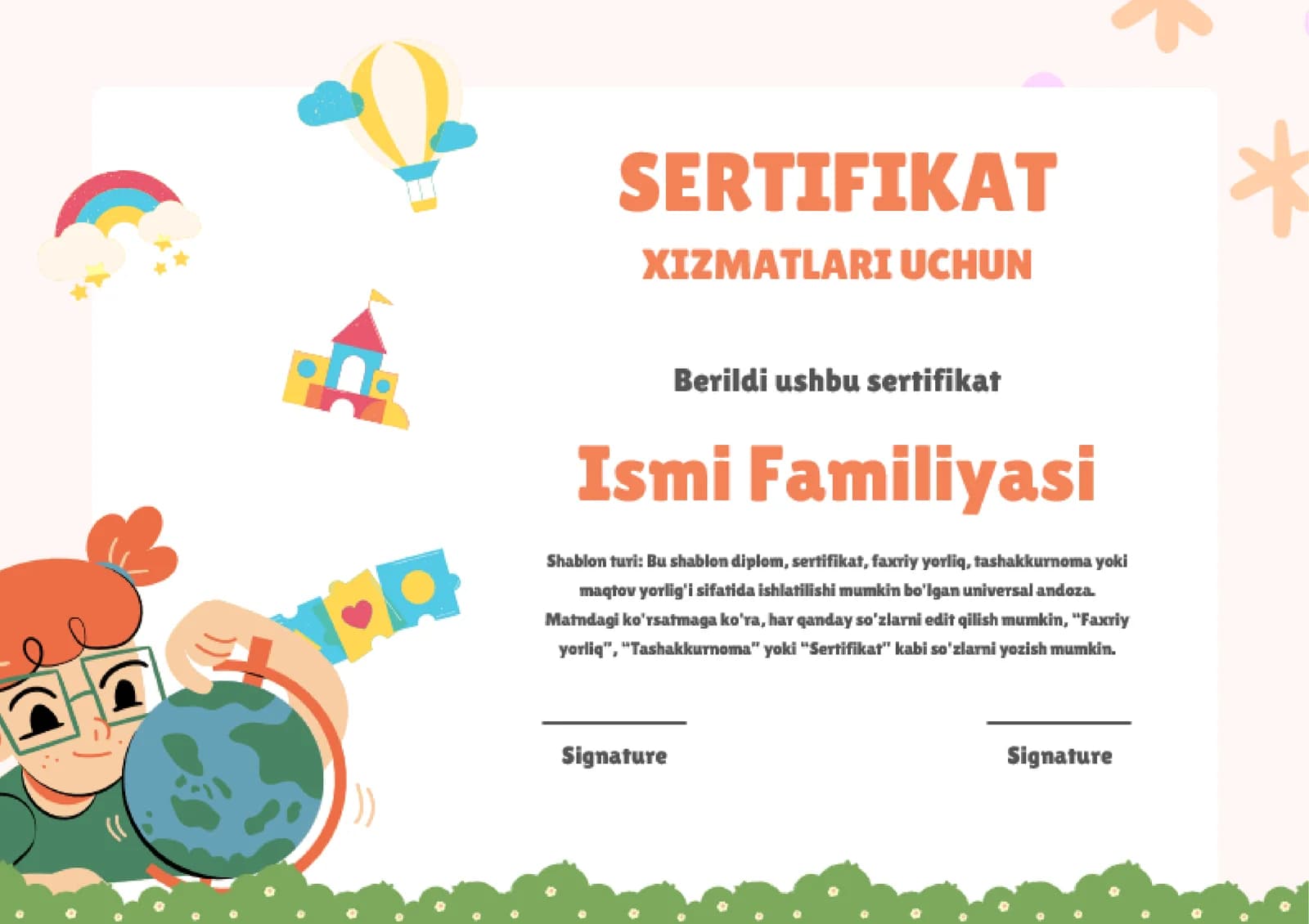 SERTIFIKAT XIZMATLARI UCHUN
