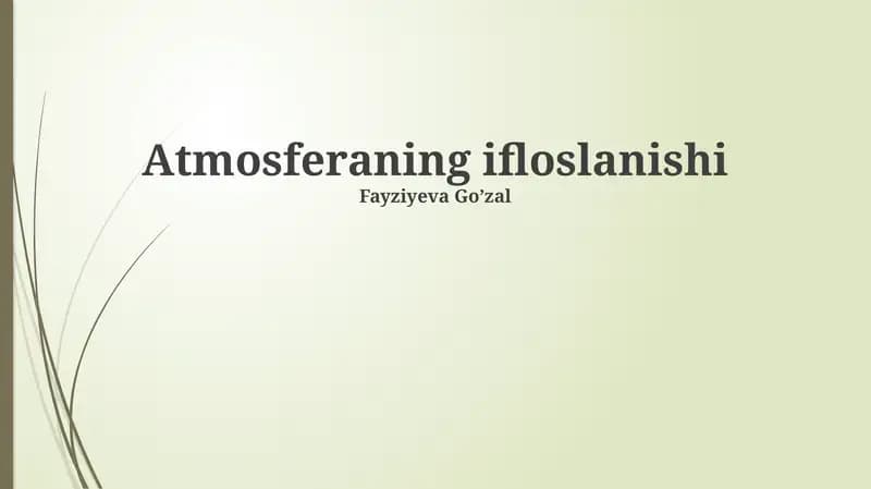 Atmosferaning ifloslanishi