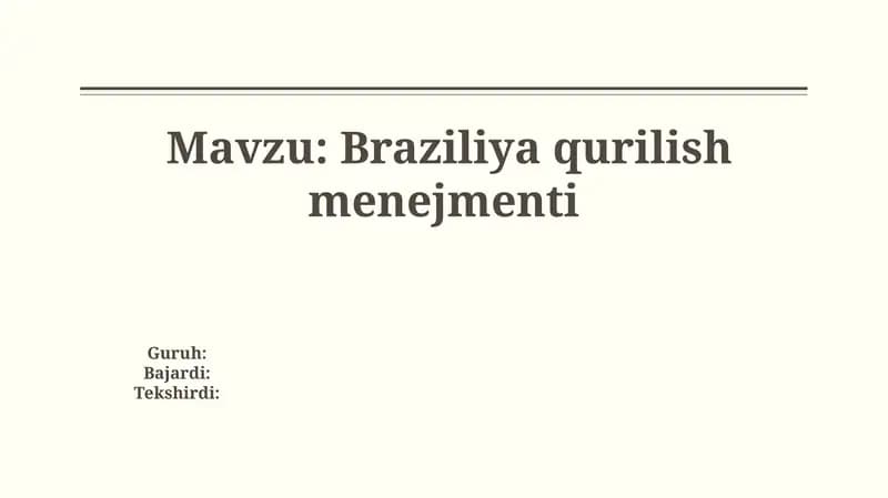 Braziliya Qurilish Menejmenti