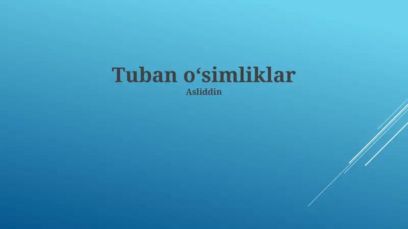 Tuban oʻsimliklar