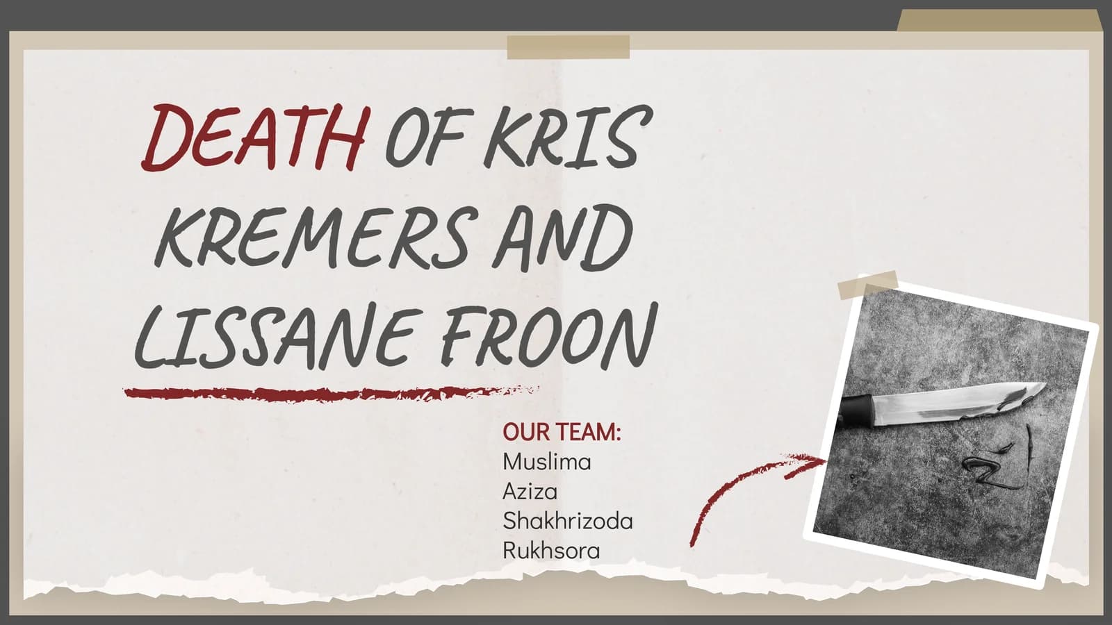 KRIS KREMERS AND LISSANE FROON