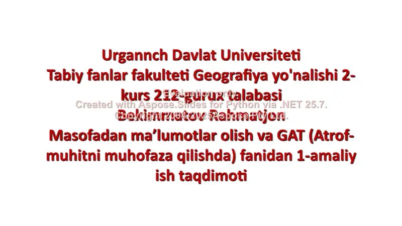 Tuproqlar haqida amaliy ish