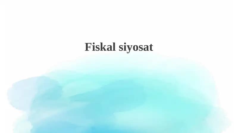 Fiskal siyosat