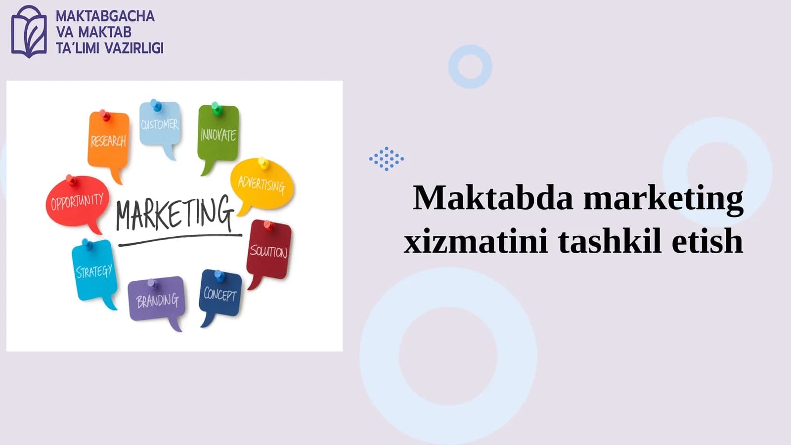 Maktabda marketing xizmatini tashkil etish