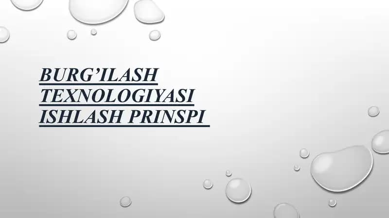 Burg’ilash texnologiyasi