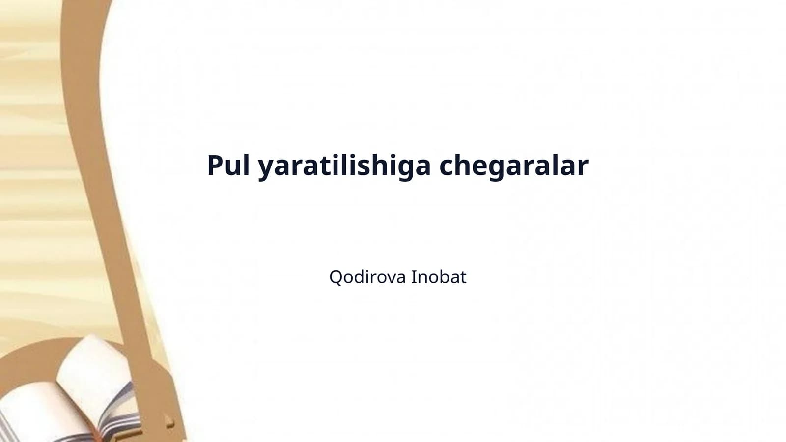 Pul yaratilishiga chegaralar