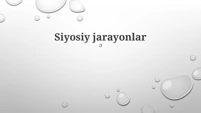 Siyosiy jarayonlar