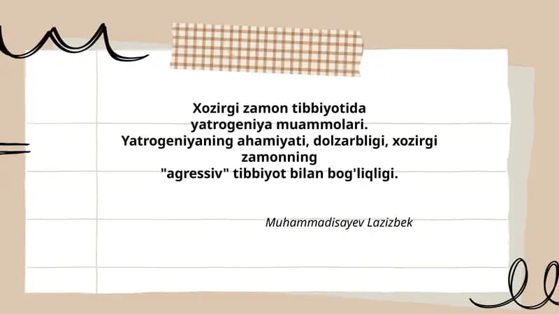 Yatrogeniya Muammolari