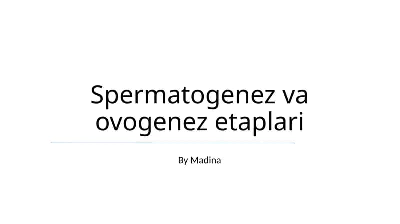 Spermatogenez va ovogenez etaplari
