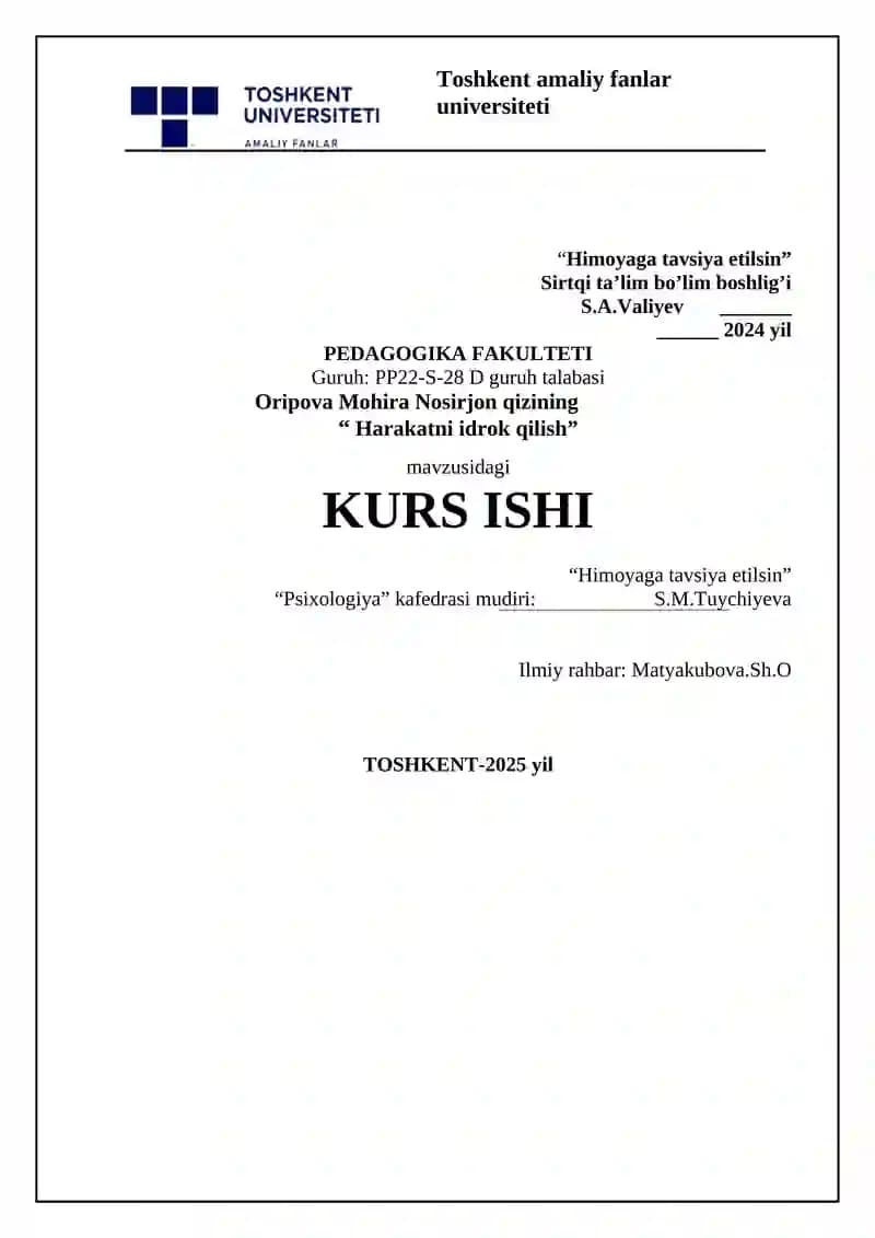 harakatni idrok qilish