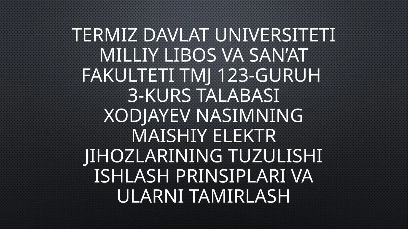 Uyro’zg’or kiryuvish mashinalari tuzilishi ishlash prinsipi