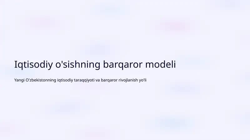 Iqtisodiy o'sishning barqaror modeli