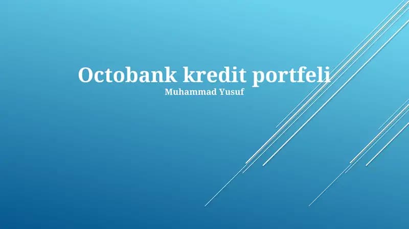 Octobank kredit portfeli