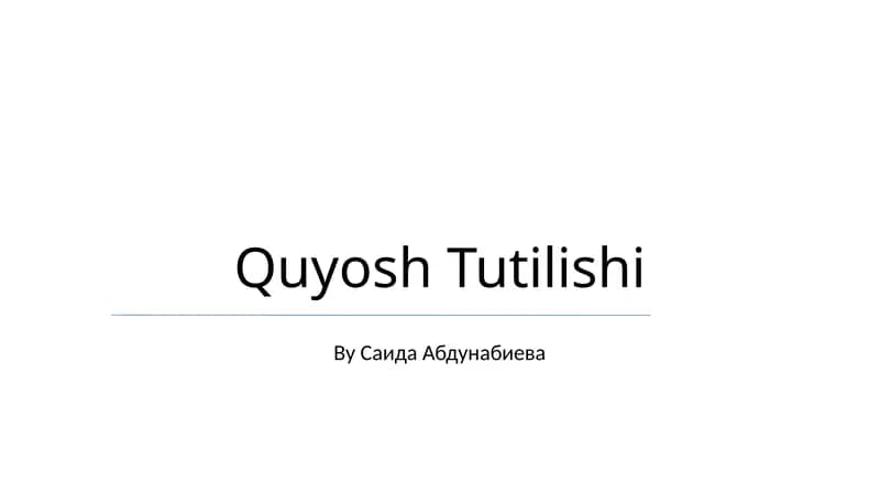 Quyosh Tutilishi