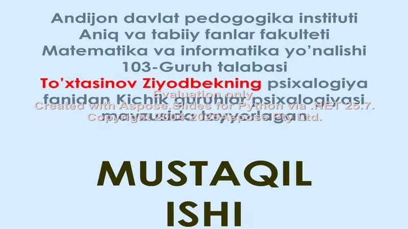Ijtimoiy Guruhlar Tasnifi