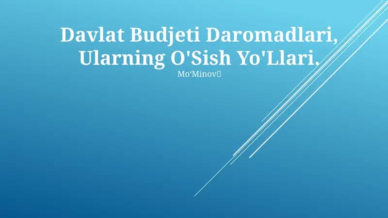 Davlat Budjeti Daromadlari