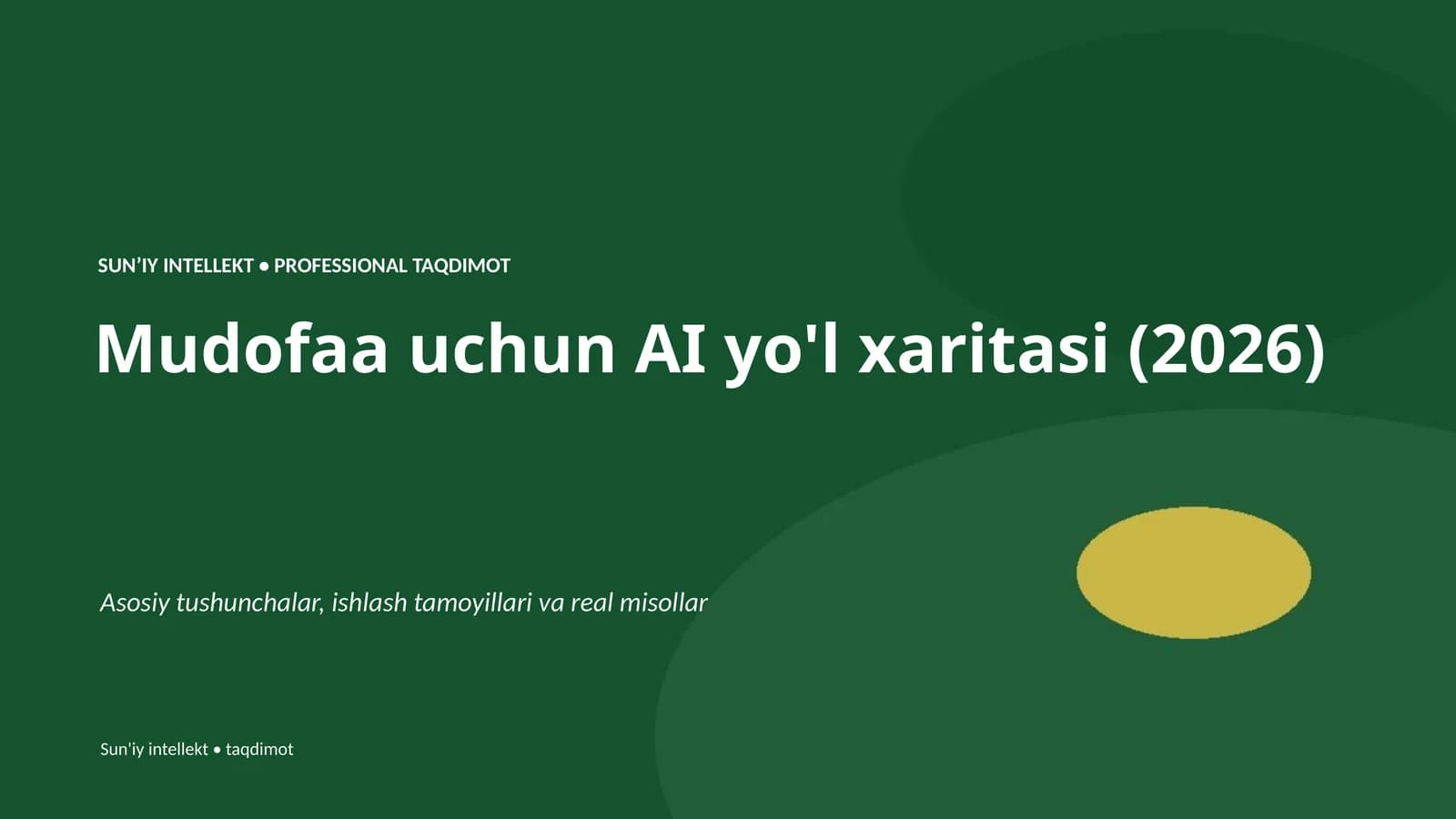 Mudofaa uchun AI yo'l xaritasi (2026)
