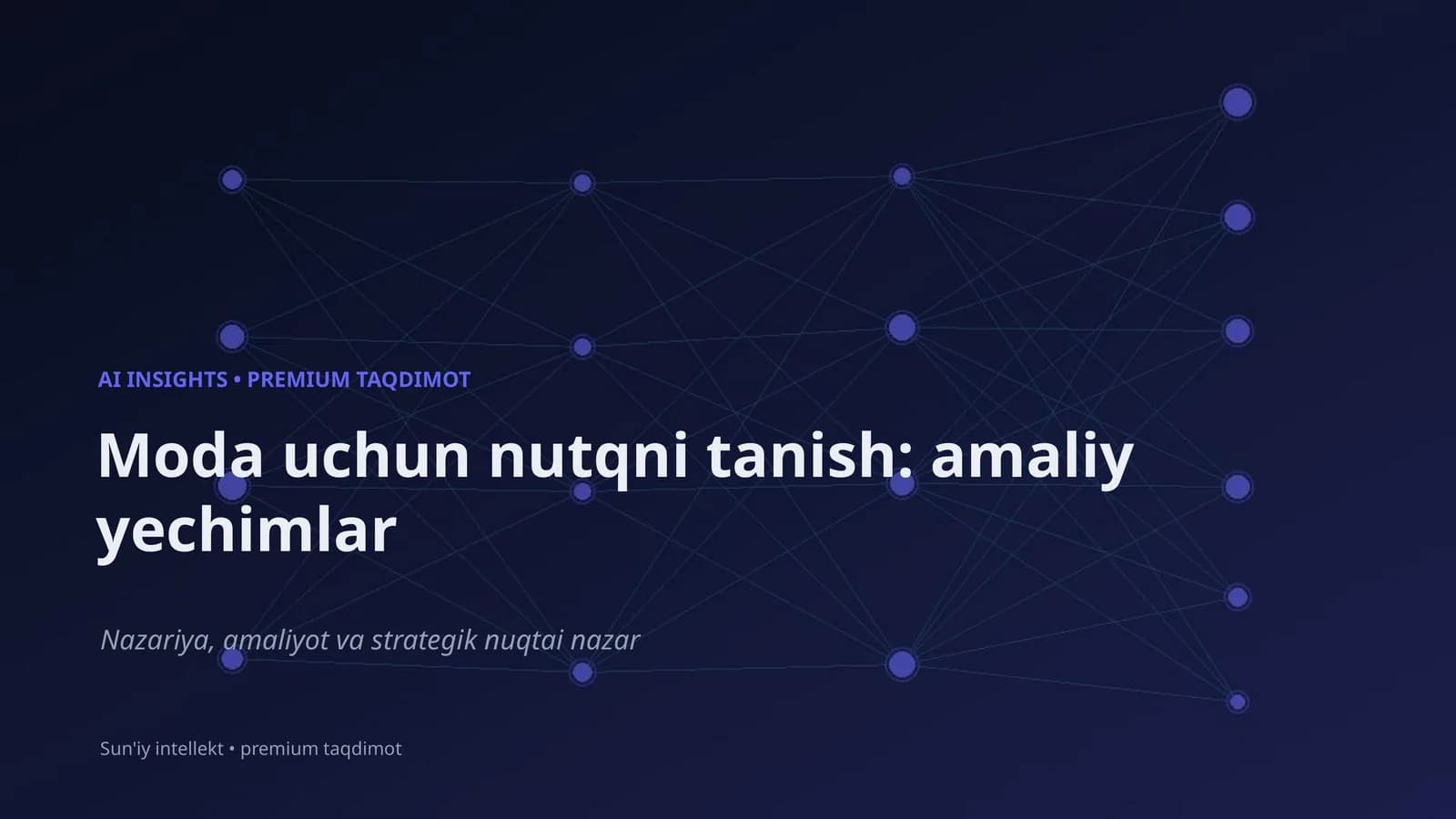 Moda uchun nutqni tanish: amaliy yechimlar