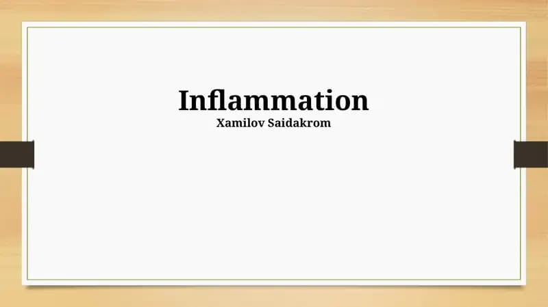 Understanding Inflammation: From Cellular Mechanisms to Systemic Effects