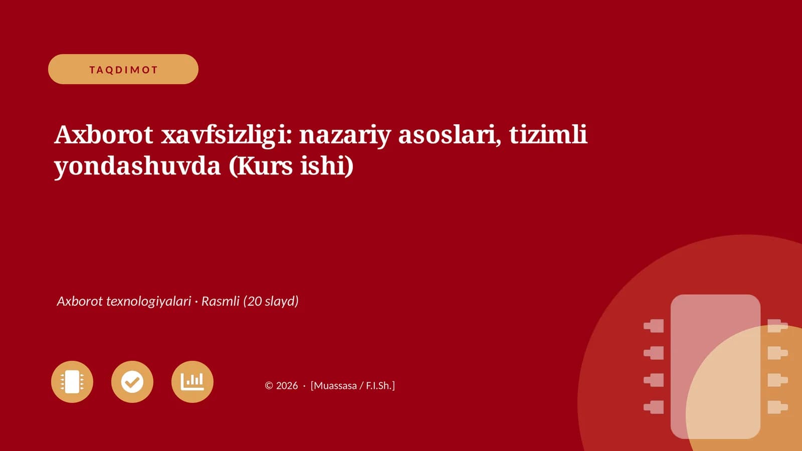 Axborot xavfsizligi: nazariy asoslari, tizimli yondashuvda (Kurs ishi)