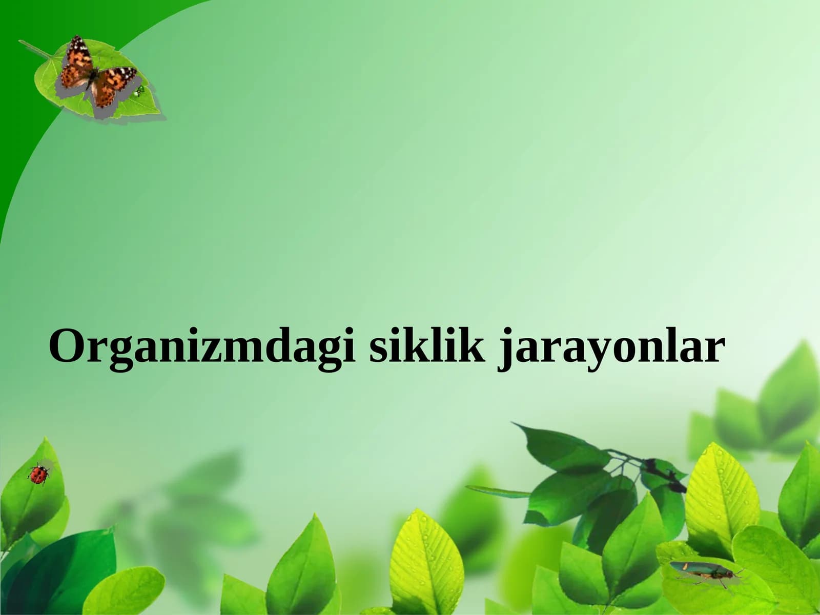 Organizmdagi siklik jarayonlar