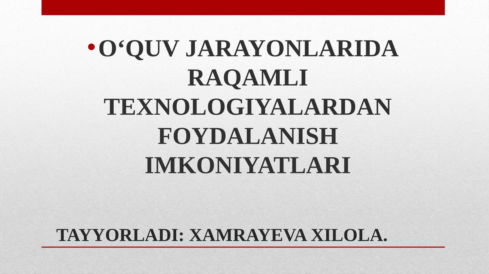 Raqamli texnologiyalar