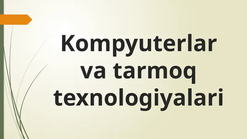 Kompyuterlar va tarmoq texnologiyalari. TCP/IP protokoli