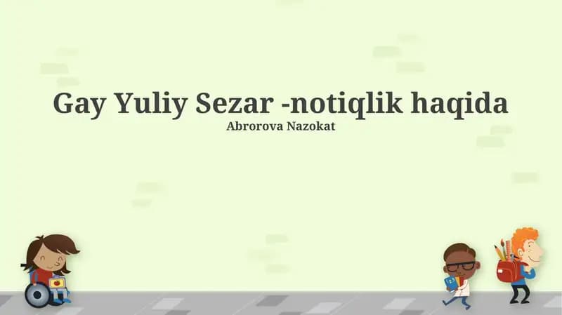 Gay Yuliy Sezar -notiqlik haqida