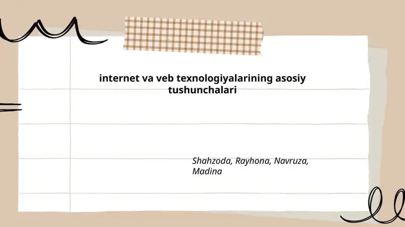 internet va veb texnologiyalarining asosiy tushunchalari