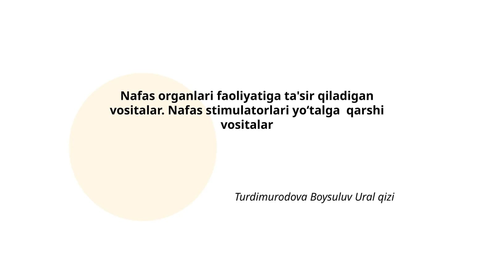 Nafas Organlari Faoliyatiga Ta'sir Qiladigan Vositalar
