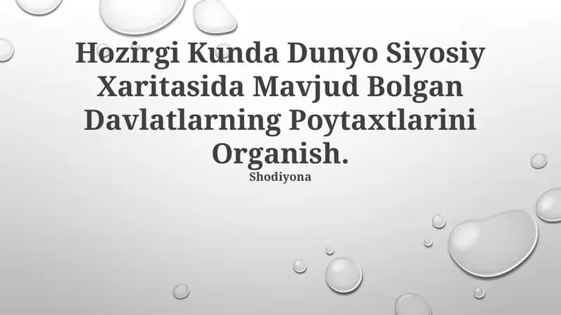 Dunyo Siyosiy Xaritasi