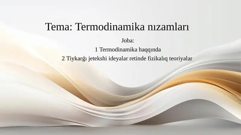 Termodinamika nizamlari