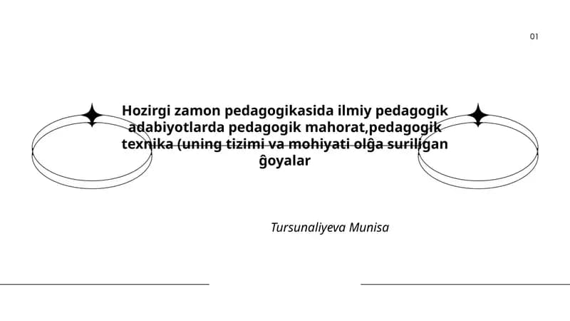 Pedagogik mahorat tushunchasi va uning zamonaviy ta'rifi