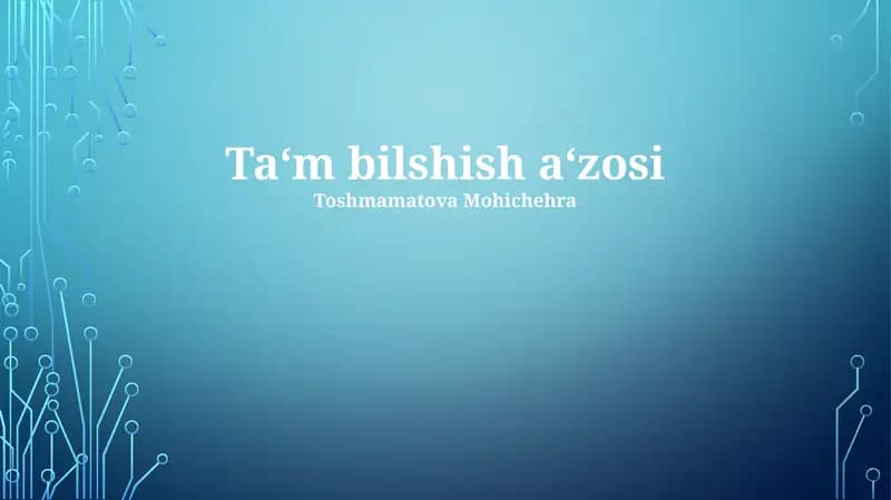 Ta‘m bilshish a‘zosi