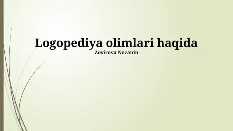 Nutq terapiyasi olimlari haqida