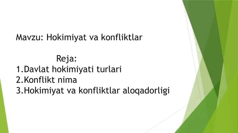 Hokimiyat va konfliktlar
