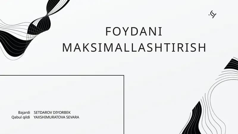 Foydani maksimallashtirish