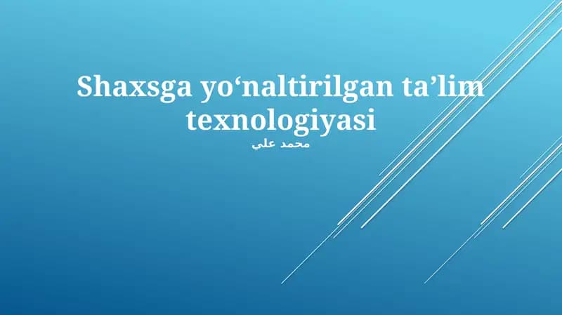 Shaxsga yoʻnaltirilgan taʼlim texnologiyasi