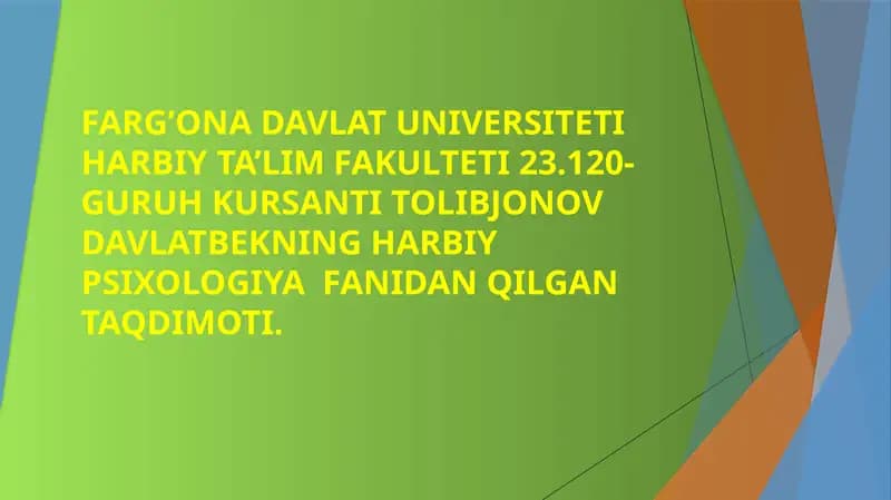 Harbiy psixologiya ta'limi